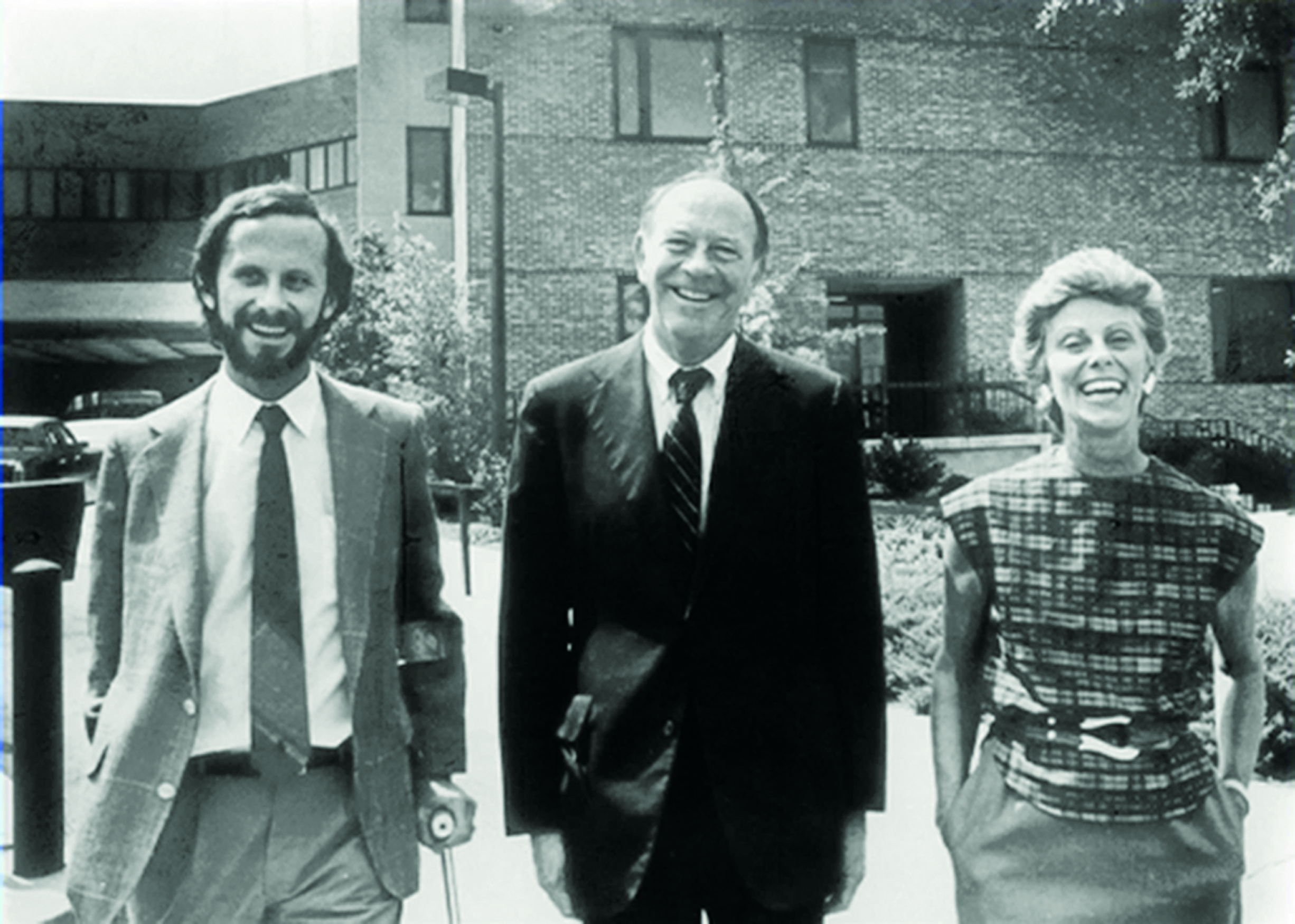 Black and white photo of James Shepherd, Harold Shepherd, and Alana Shepherd.