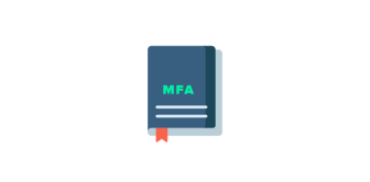 Illustration of a dark blue book with 