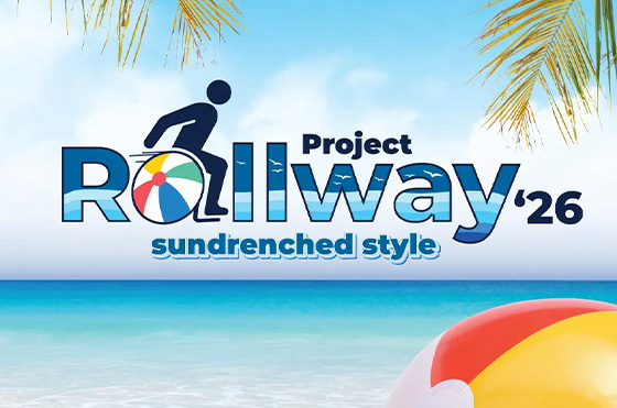 A tropical beach scene with palm leaves, clear blue sky, and ocean. The text reads 